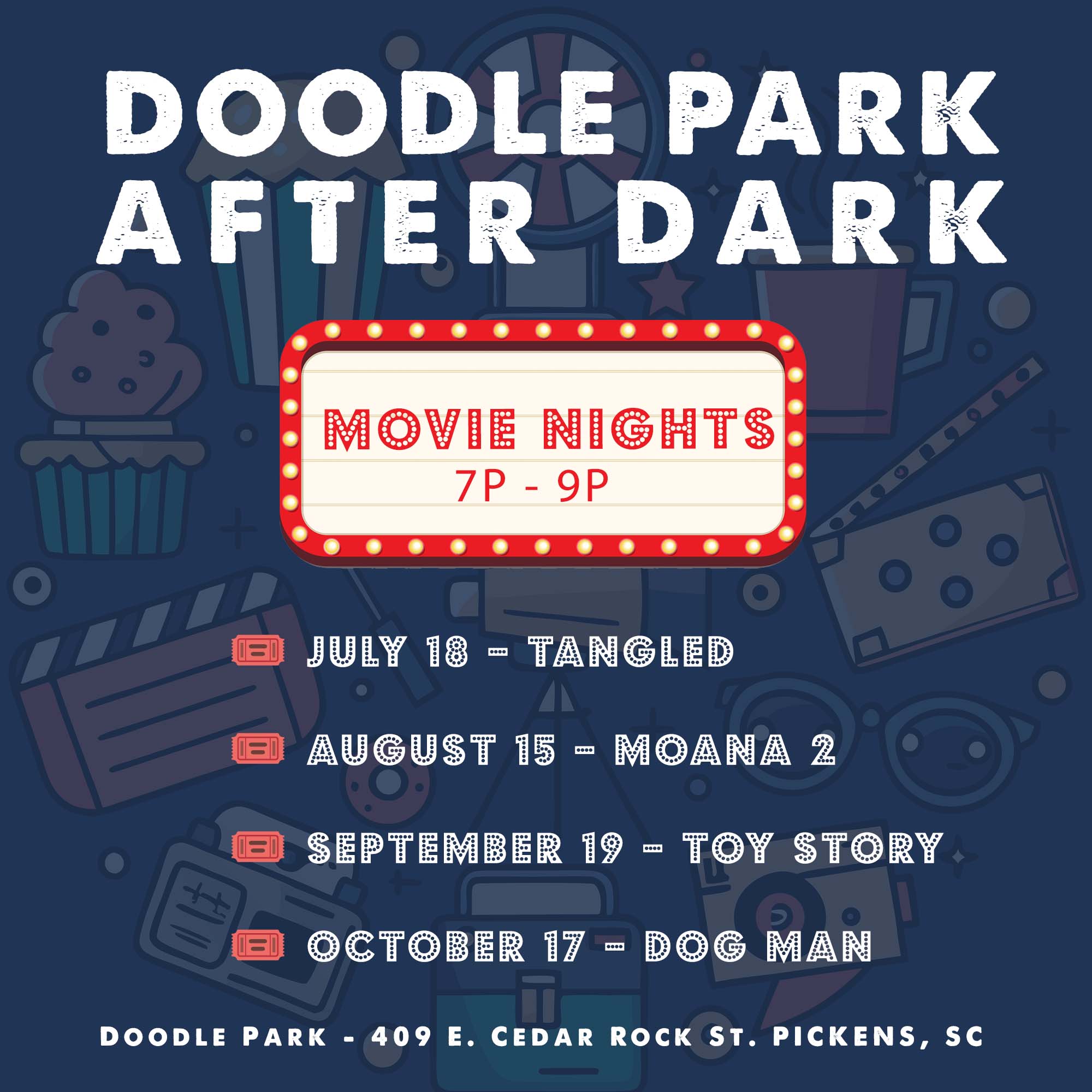 DOODLE PARK AFTER DARK MOVIE NIGHTS AONOf
