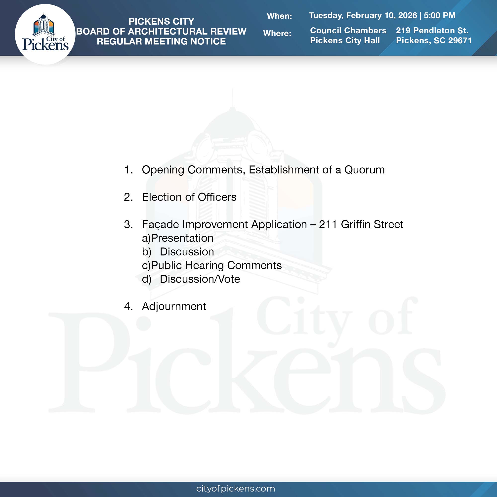 BOARD OF ARCHITECTURAL REVIEW MEETING
