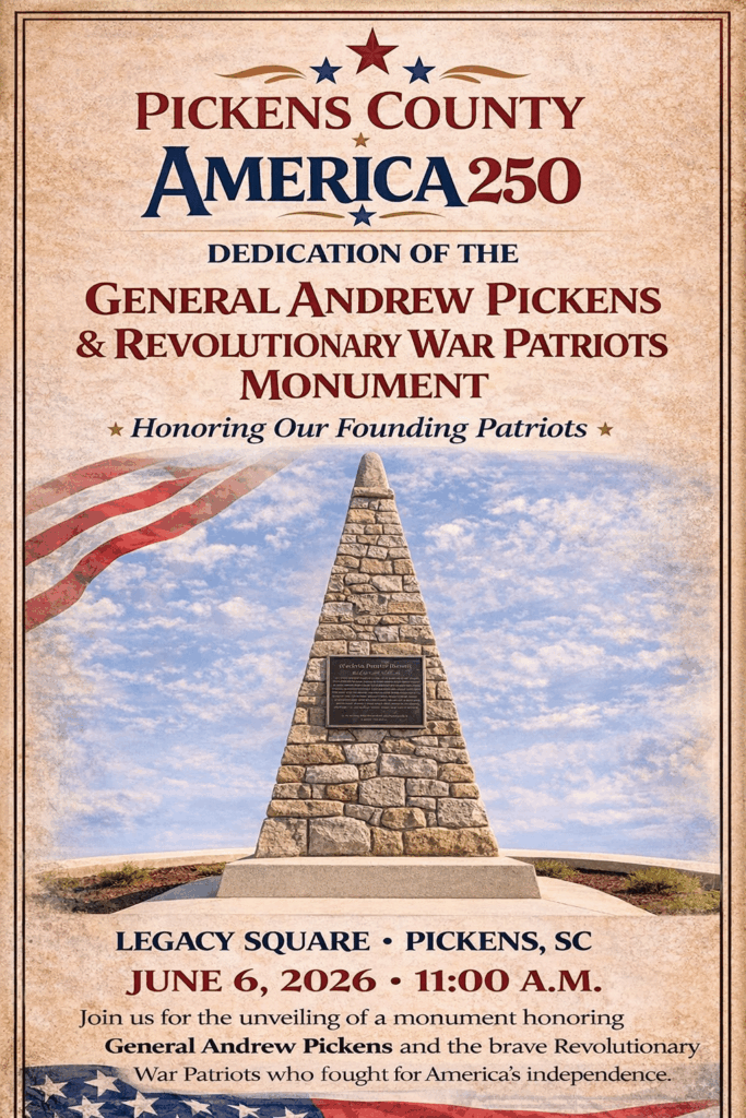 andrew pickens monument dedication image hQRWeW