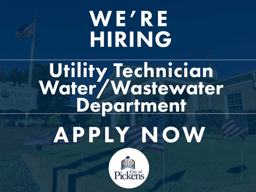 city of pickens hiring utility technician